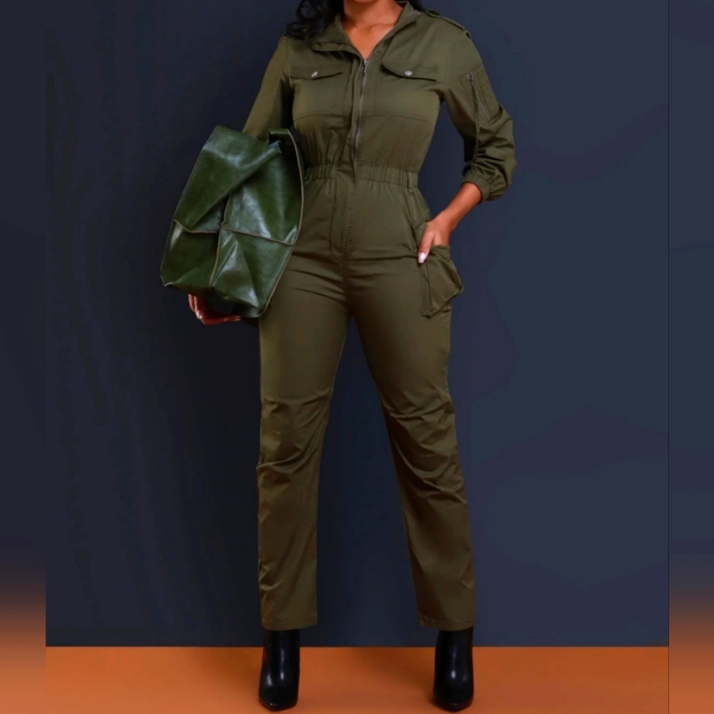 Call Of The Wild CargoJumpsuit - Olive